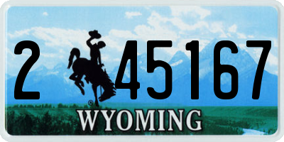 WY license plate 245167