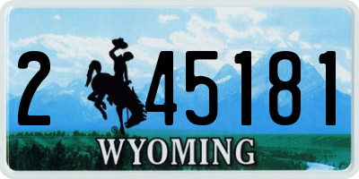 WY license plate 245181