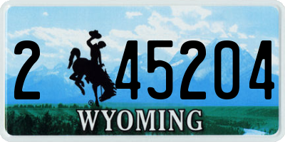 WY license plate 245204