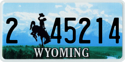 WY license plate 245214