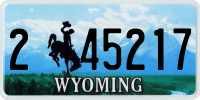 WY license plate 245217
