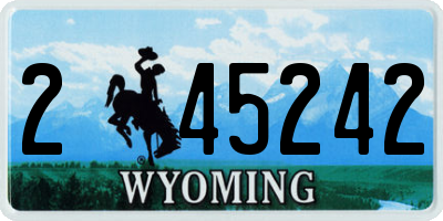 WY license plate 245242