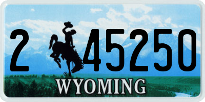 WY license plate 245250