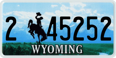 WY license plate 245252