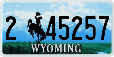 WY license plate 245257