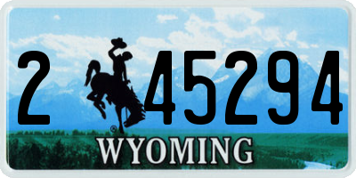 WY license plate 245294