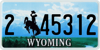 WY license plate 245312