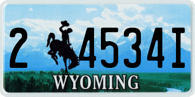 WY license plate 24534I