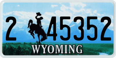 WY license plate 245352