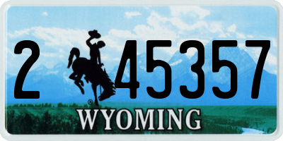 WY license plate 245357