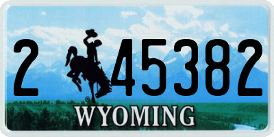WY license plate 245382