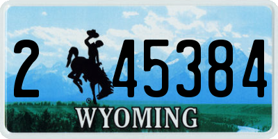 WY license plate 245384