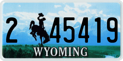 WY license plate 245419