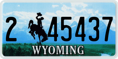 WY license plate 245437