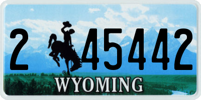 WY license plate 245442