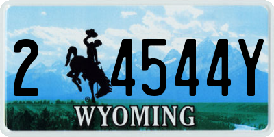 WY license plate 24544Y