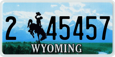 WY license plate 245457