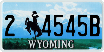 WY license plate 24545B