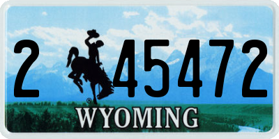 WY license plate 245472