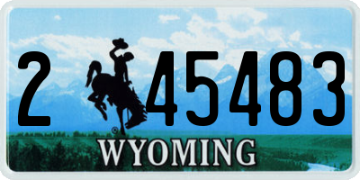 WY license plate 245483