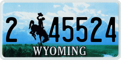 WY license plate 245524