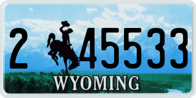 WY license plate 245533