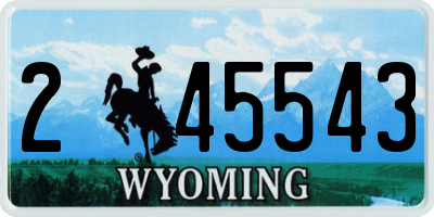 WY license plate 245543