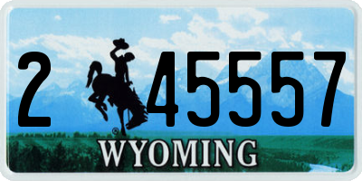WY license plate 245557