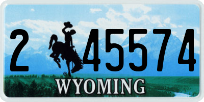 WY license plate 245574