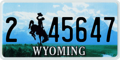 WY license plate 245647