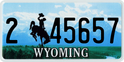 WY license plate 245657