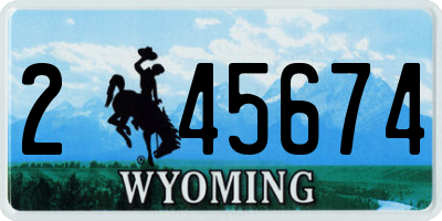 WY license plate 245674