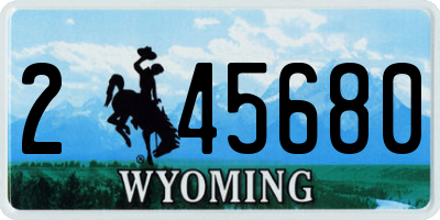 WY license plate 245680