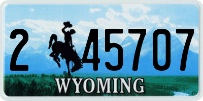 WY license plate 245707