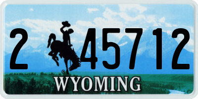 WY license plate 245712