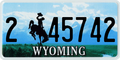 WY license plate 245742