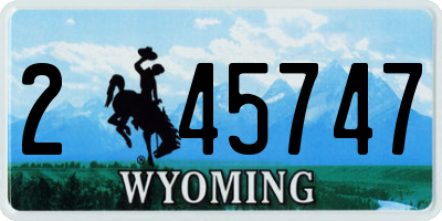 WY license plate 245747