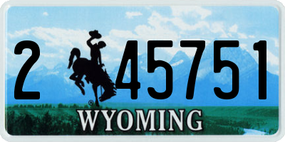 WY license plate 245751