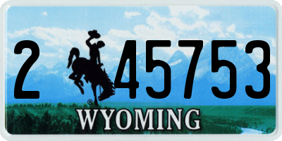 WY license plate 245753
