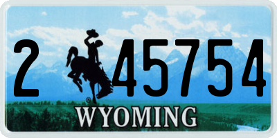 WY license plate 245754