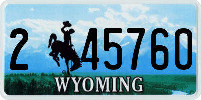 WY license plate 245760