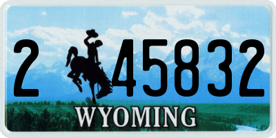WY license plate 245832
