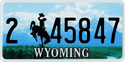 WY license plate 245847