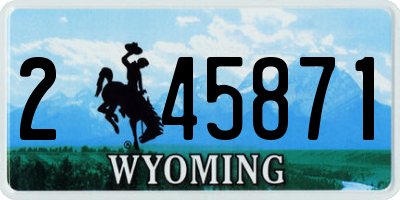WY license plate 245871
