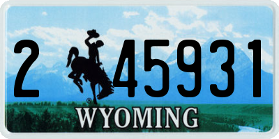 WY license plate 245931
