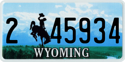 WY license plate 245934