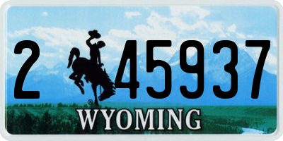 WY license plate 245937