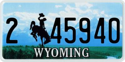 WY license plate 245940