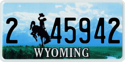 WY license plate 245942