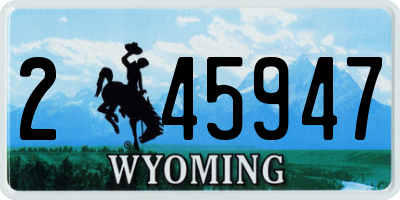 WY license plate 245947